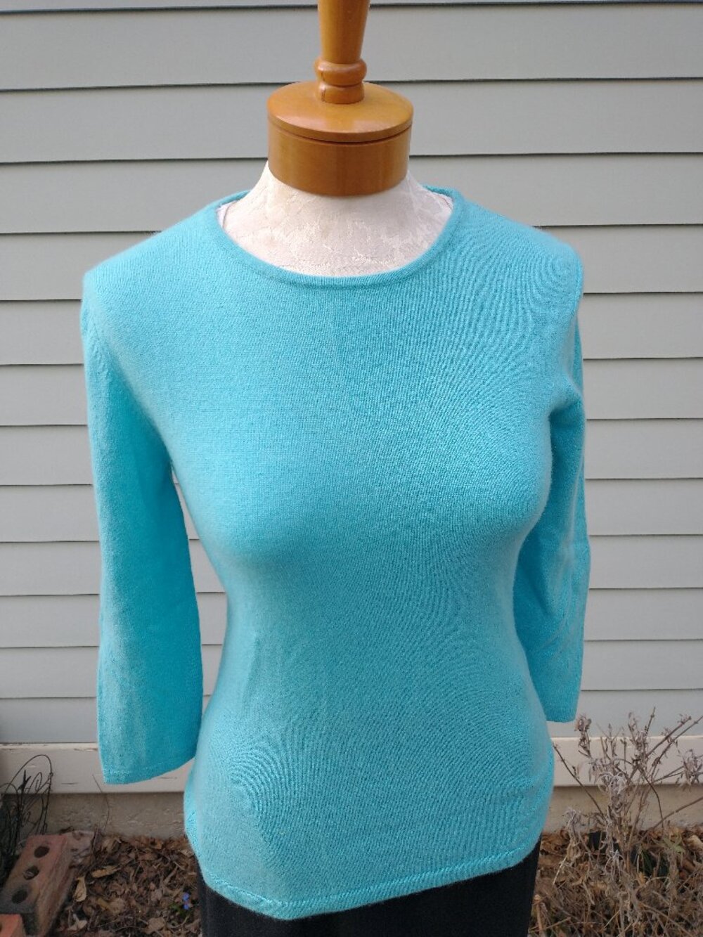 Sweater: Light blue cashmere, long sleeve. Size small - by Marshall Field's